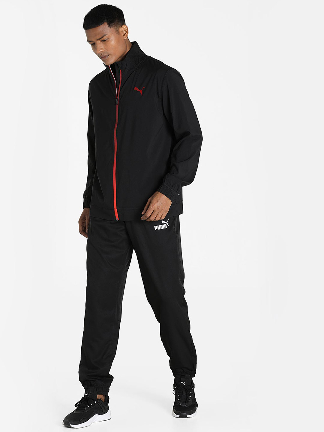 Puma Men Black & Red Printed Fade Jackets (5)