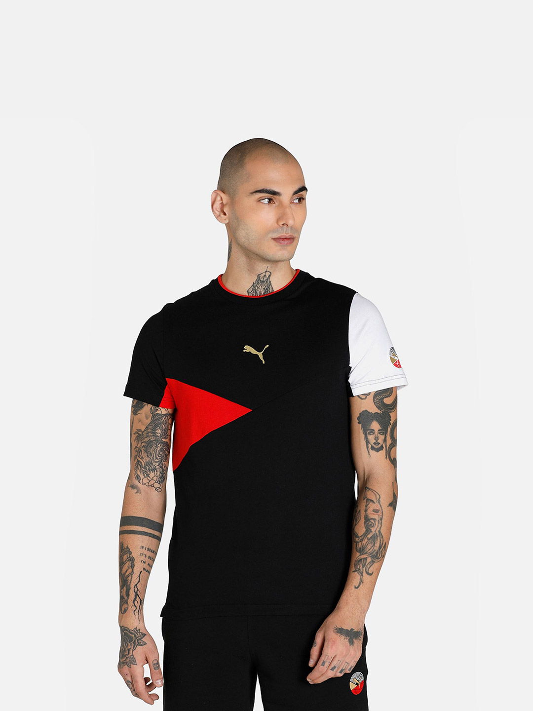 Puma Men Black & Red Printed T-Shirts (1)