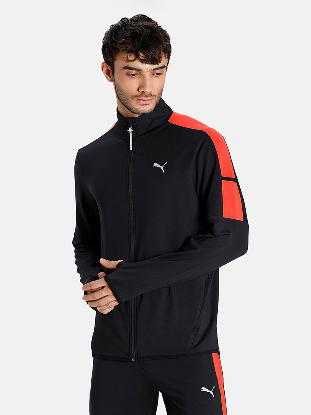 Puma Men Black & Red Solid Virat Kohli Full-Zip Sweatshirts (1)