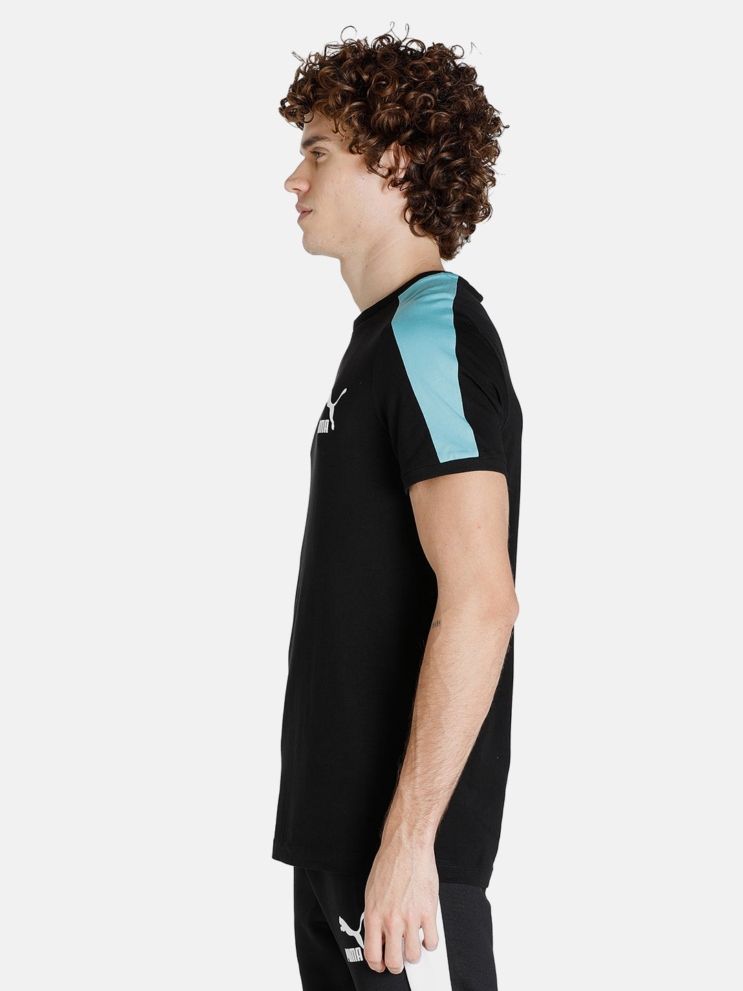 Puma Men Black Solid Half Sleeves Round Neck Iconic T7 T-Shirt (2)