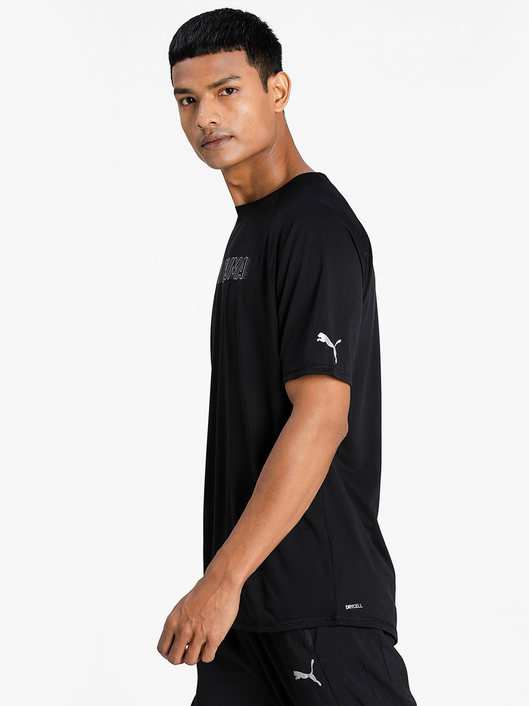 Puma Men Black Solid Run Lite Cooladapt T-Shirts (2)