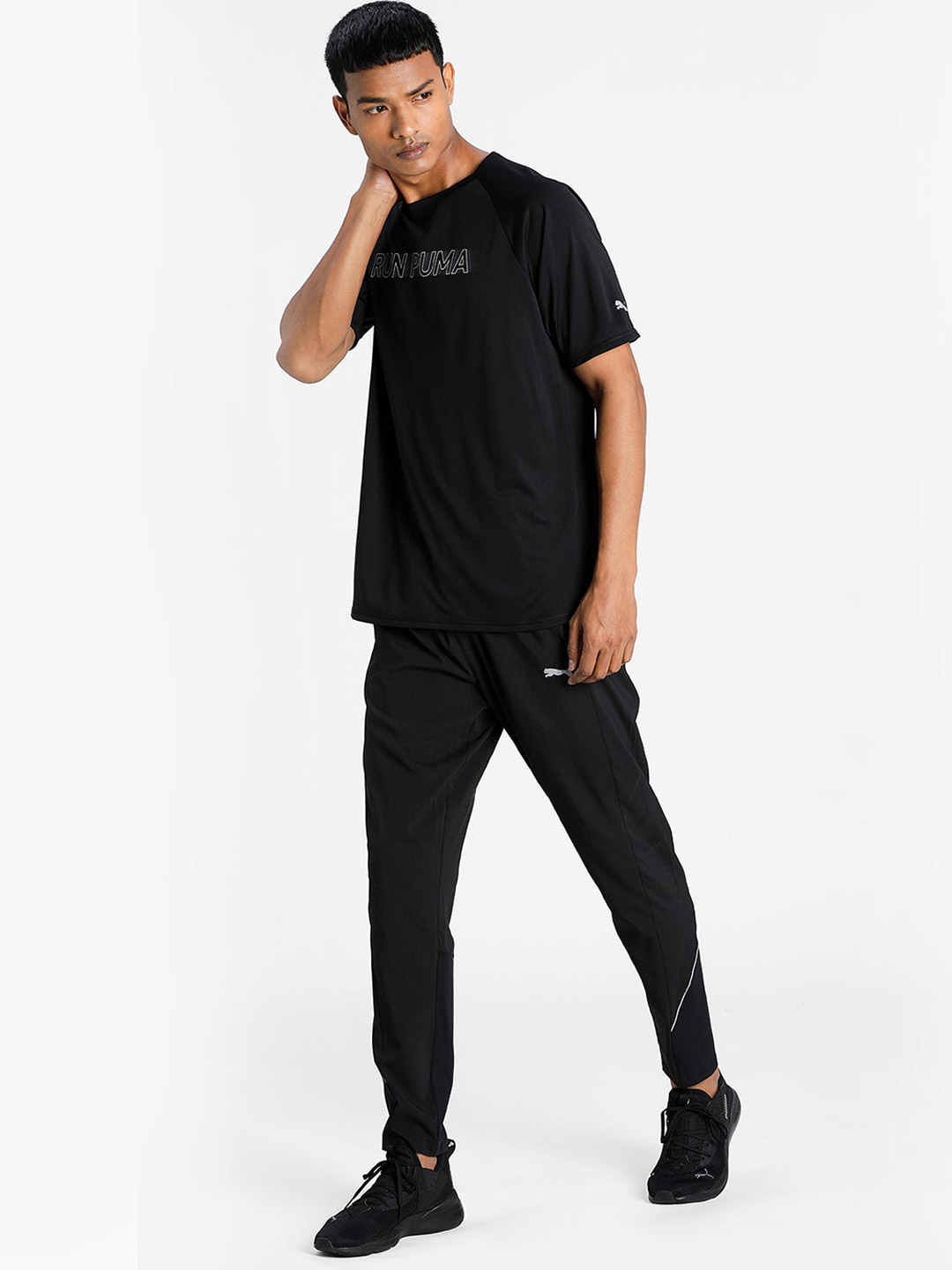 Puma Men Black Solid Run Lite Cooladapt T-Shirts (5)