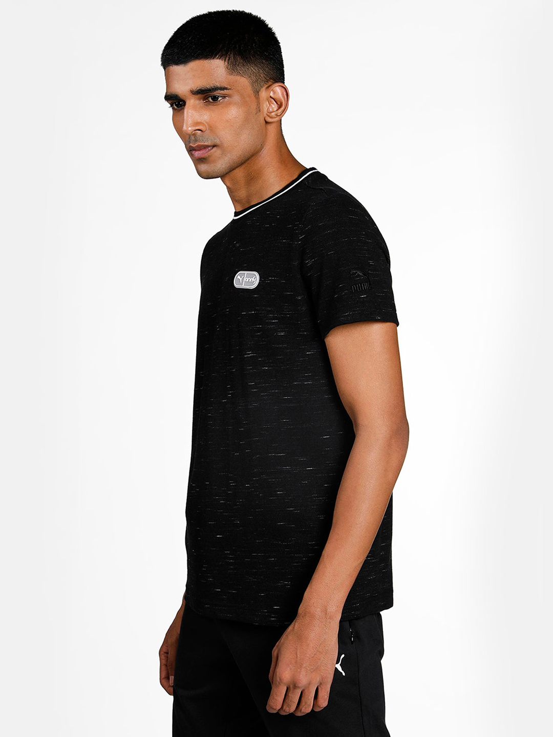 Puma Men Black Solid Stylized T-Shirts (2)
