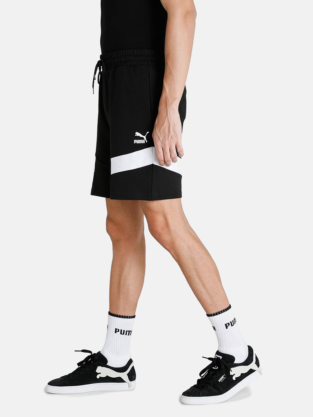 Puma Men Black & White Iconic MCS Shorts (2)