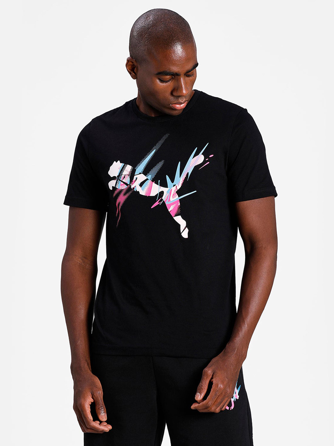 Puma Men Black & White Printed Neymar Jr Creativity T-Shirts (1)