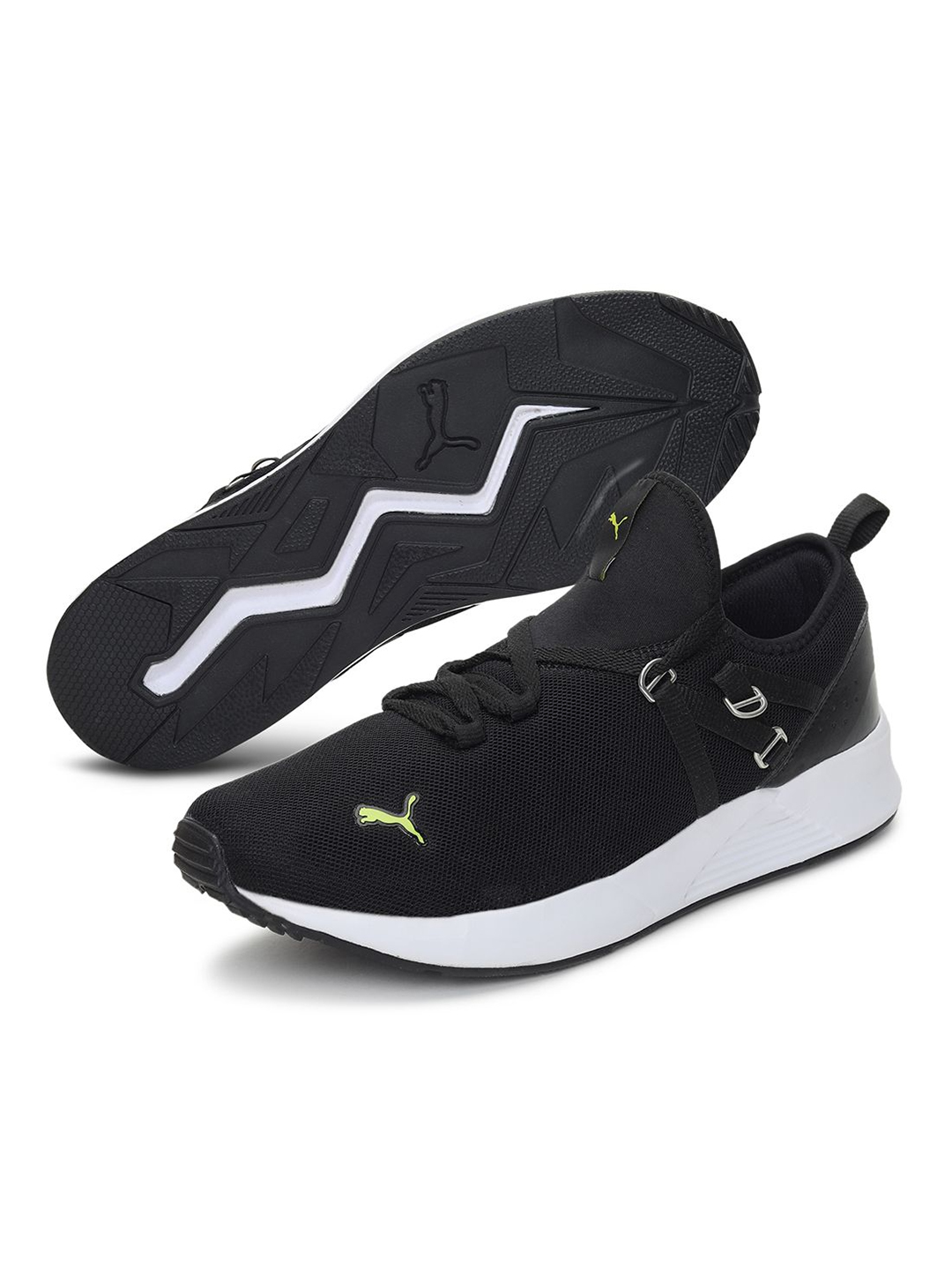 Puma Men Black & Yellow Pacer Fire Sports Shoes (6)