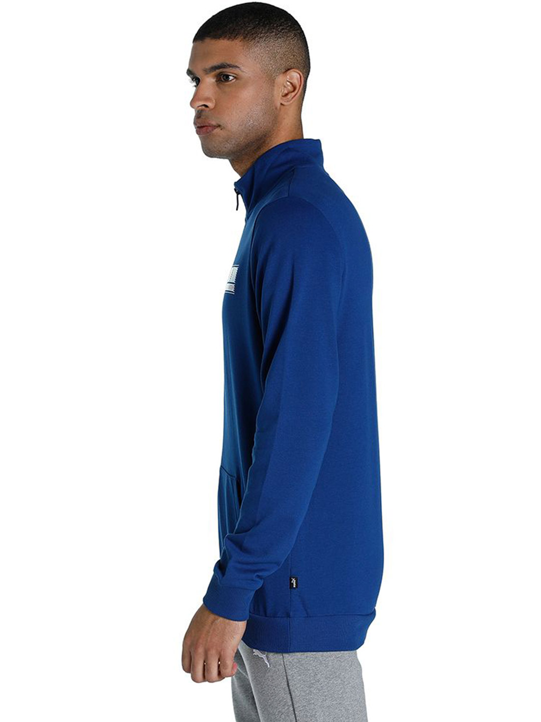 Puma Men Blazing Blue Printed Knitted FF Logo Jackets (2)