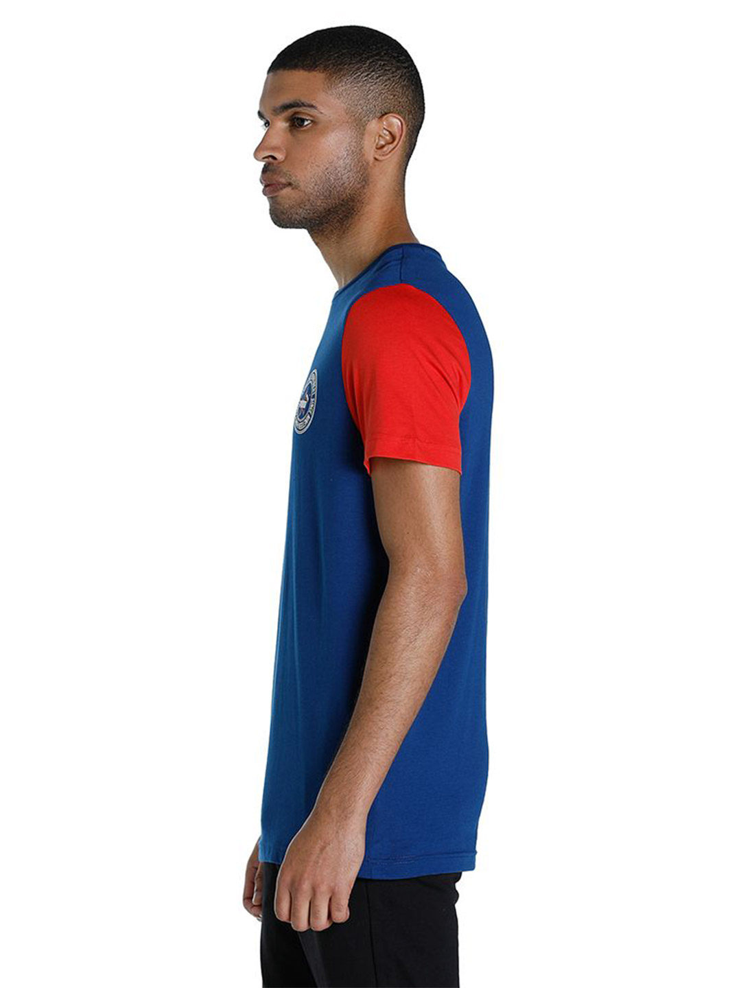 Puma Men Blazing Blue Printed PUMA x 1DER KL Rahul Varsity T-Shirt (4)