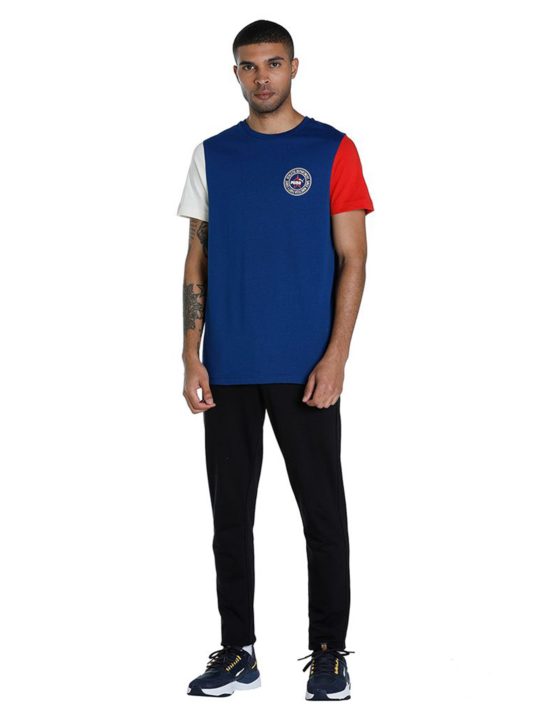 Puma Men Blazing Blue Printed PUMA x 1DER KL Rahul Varsity T-Shirt (5)