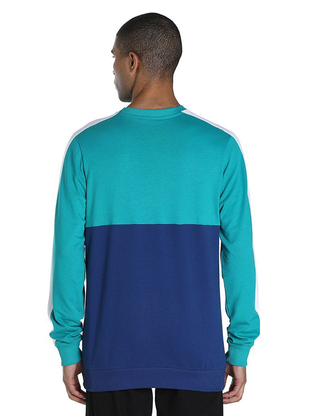 Puma Men Blazing Blue Printed PUMAxONE8 Color Block Crew Sweatshirts (3)