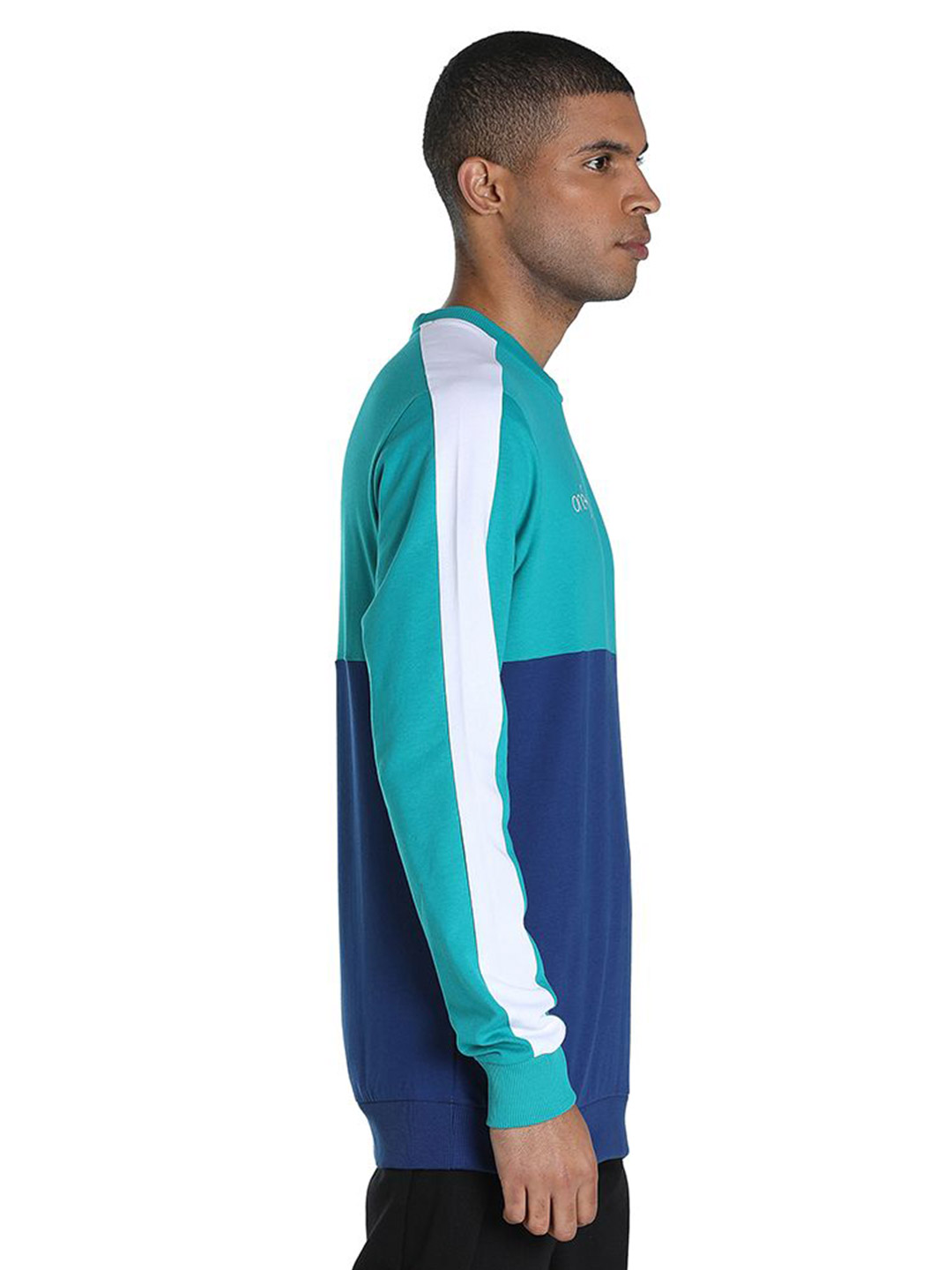 Puma Men Blazing Blue Printed PUMAxONE8 Color Block Crew Sweatshirts (4)