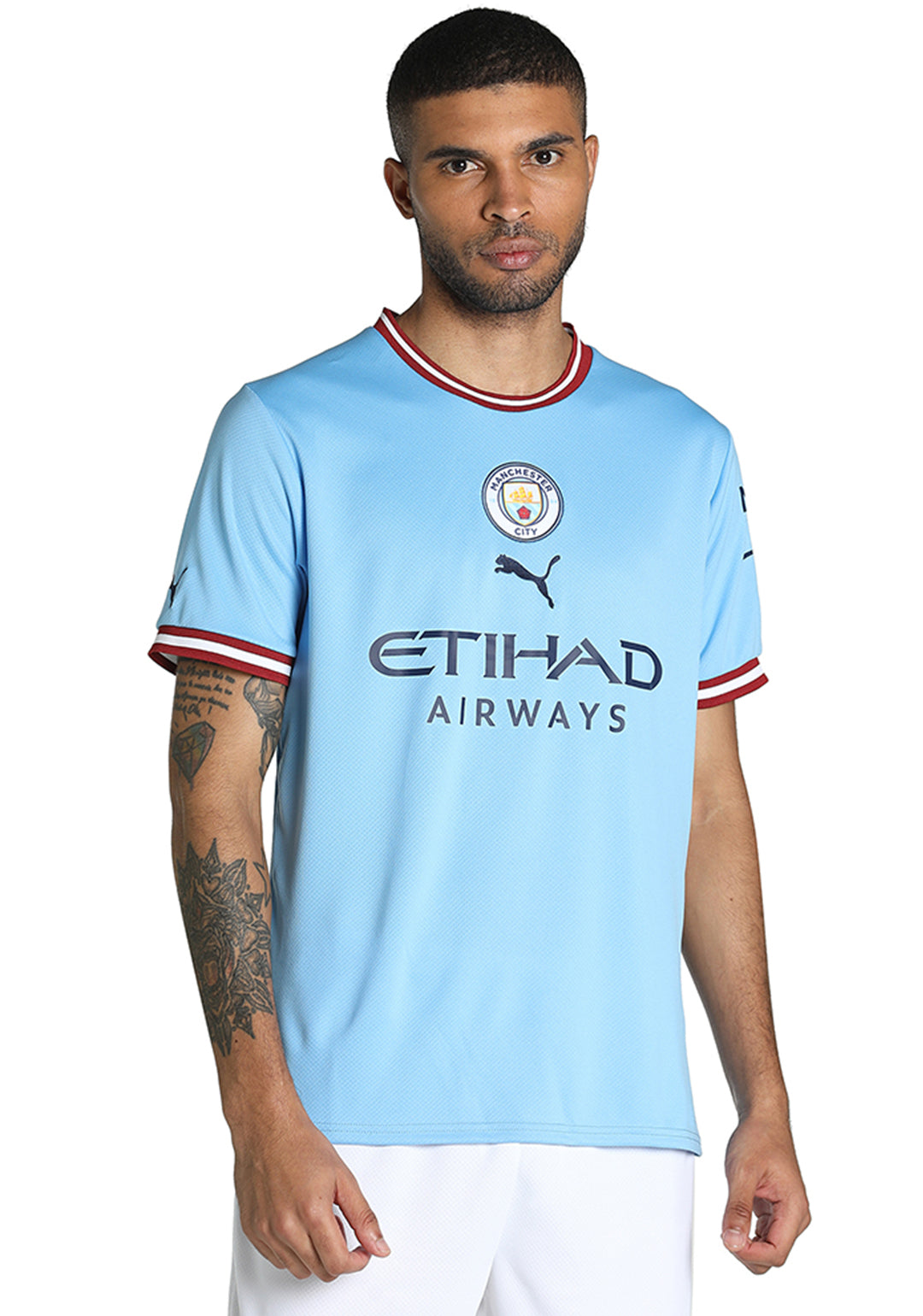 Puma Men Blue and Red MCFC Home Replica Jersey (1)