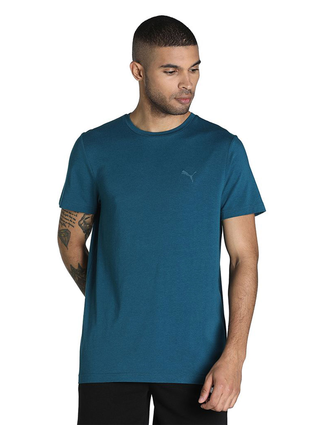 Men Blue Coral Printed Premium Soft Touch T-Shirt