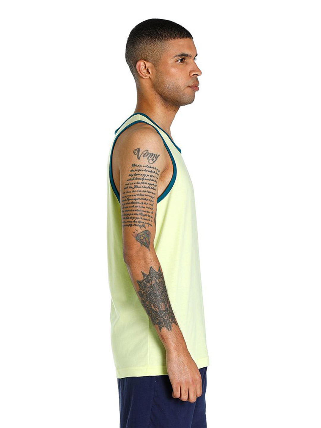 Puma Men Blue Coral-Sunny Lime Printed Contrast Tank Pack of 2 (4)