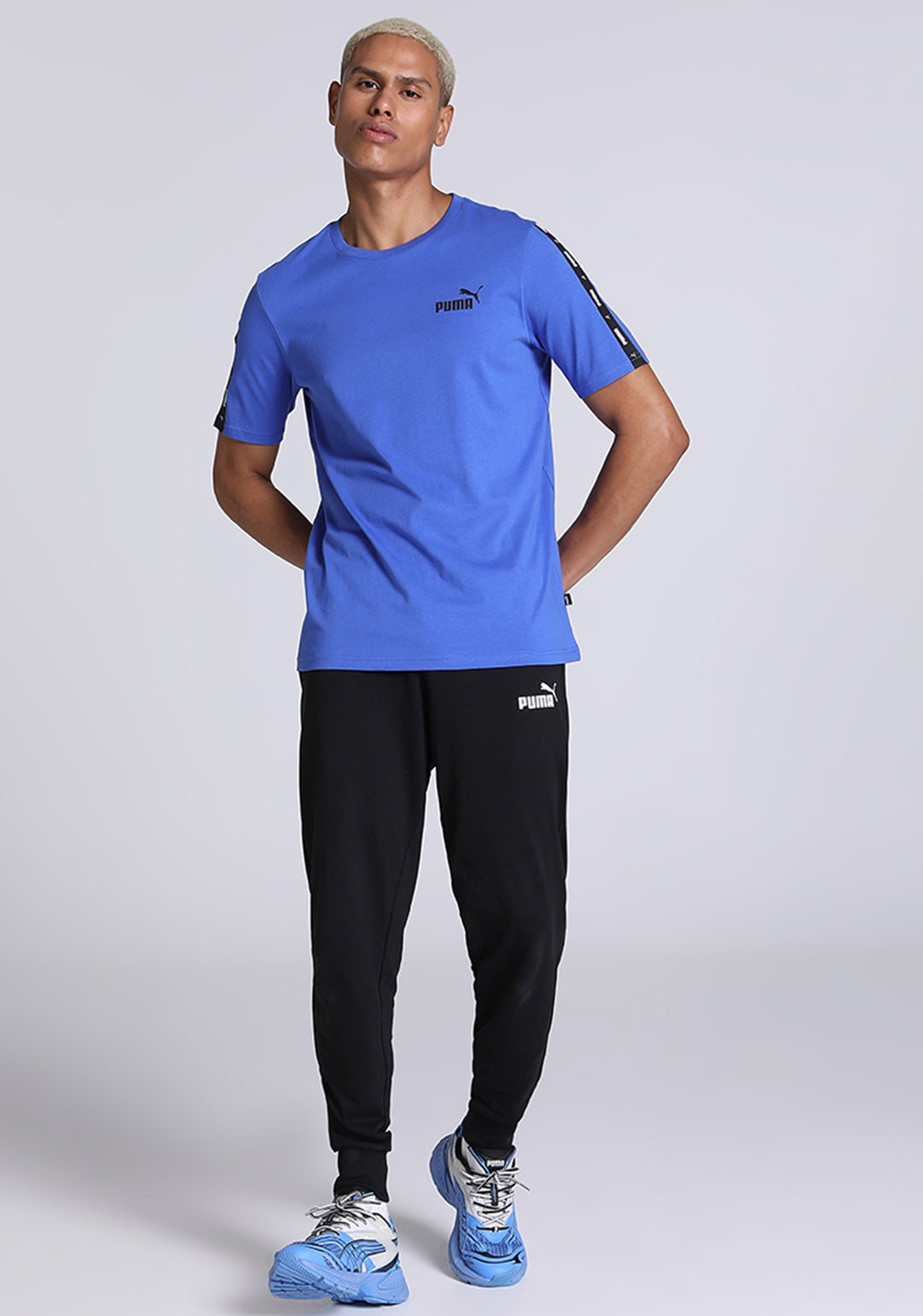 Puma Men Blue ESS+ Tape T-Shirt (4)