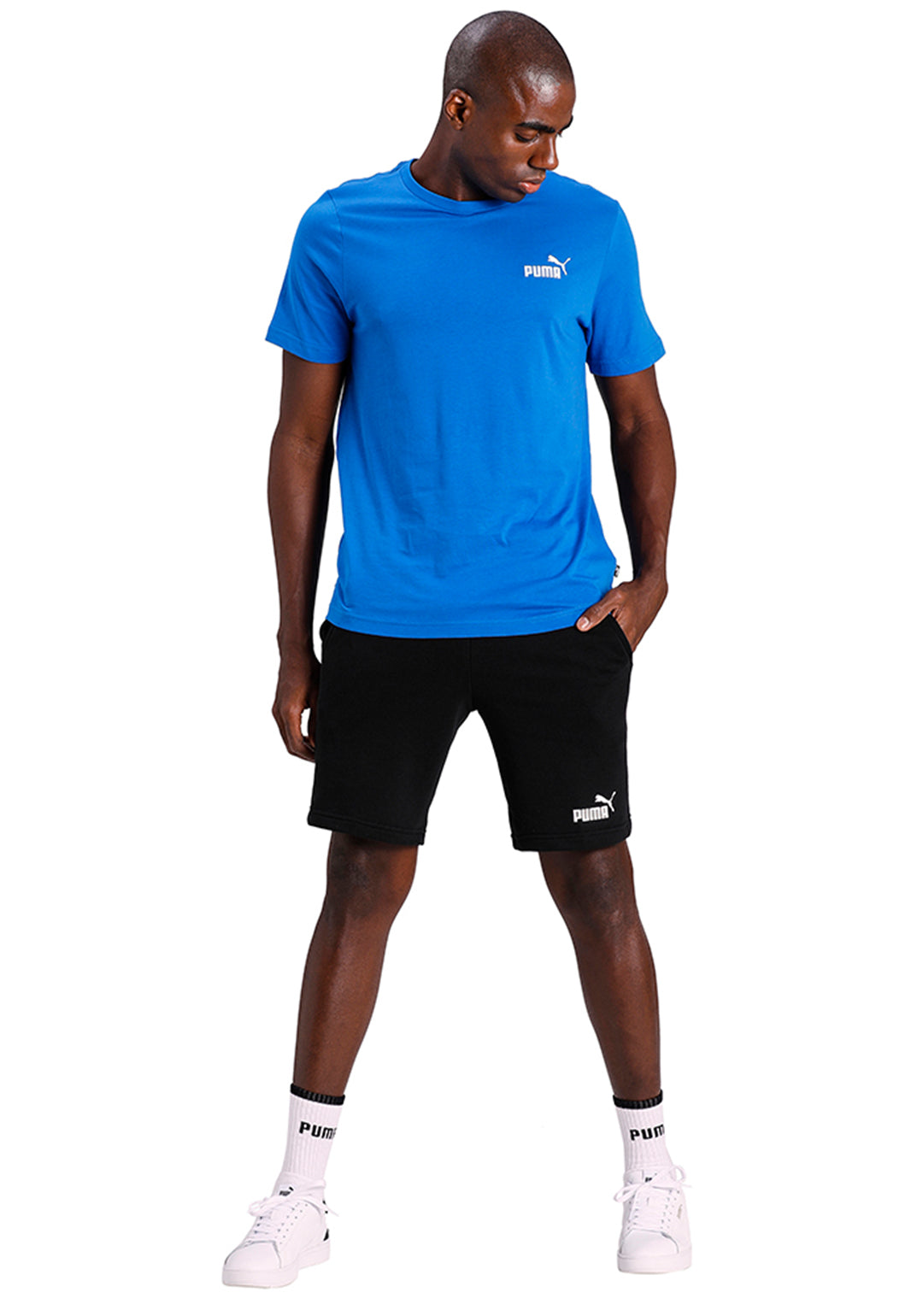 Puma Men Blue ESS Small Logo T-Shirt (5)