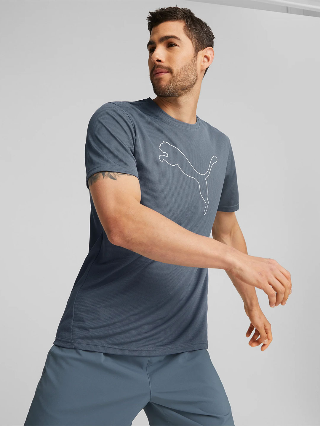 Puma Men Blue Performance Cat Training T-shirt (1)