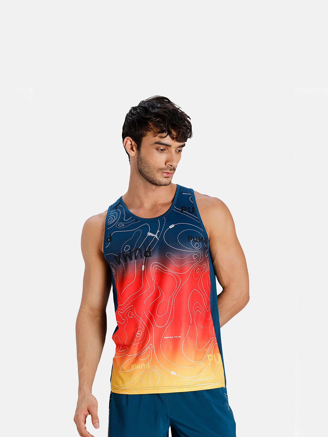 Puma Men Blue & Red Printed Virat Kohli Aop Tank Top Vests (1)