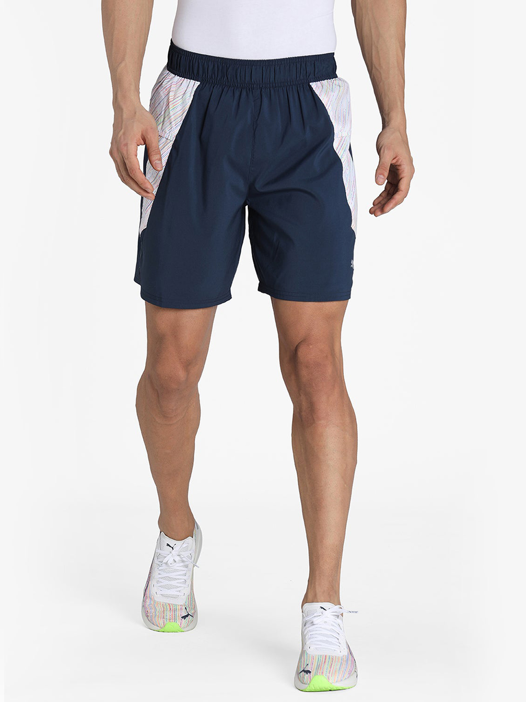Puma Men Blue & White Run Graphic Shorts (1)