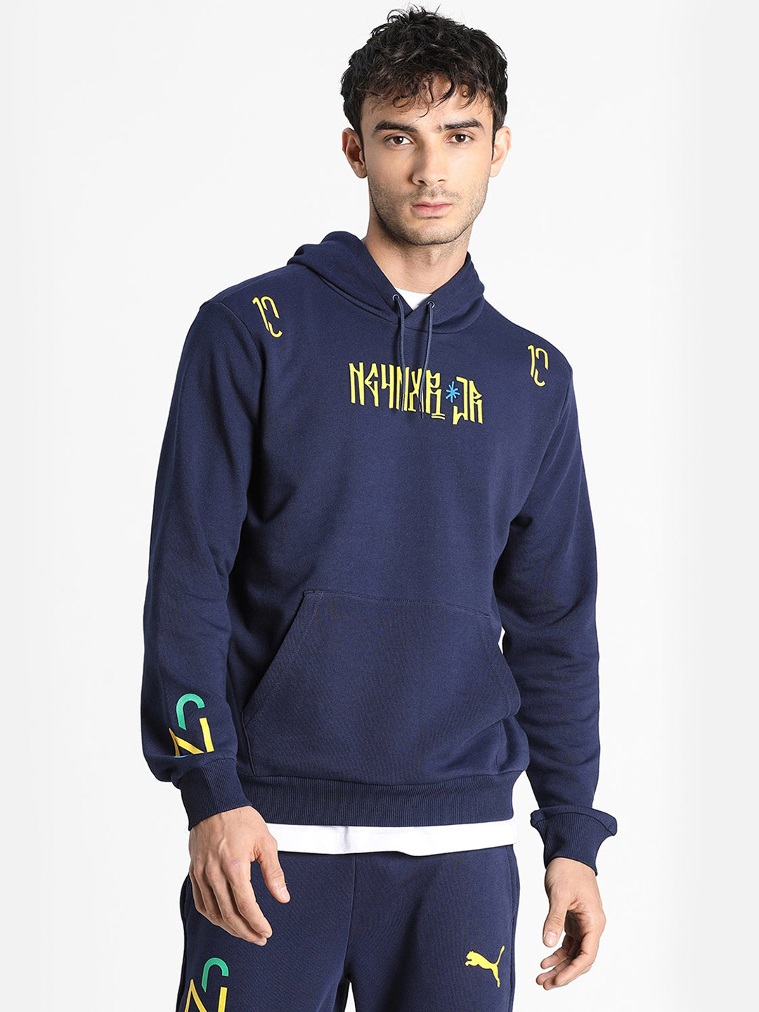 Puma Men Blue & Yellow Solid Neymar Jr Hero Sweatshirts (1)