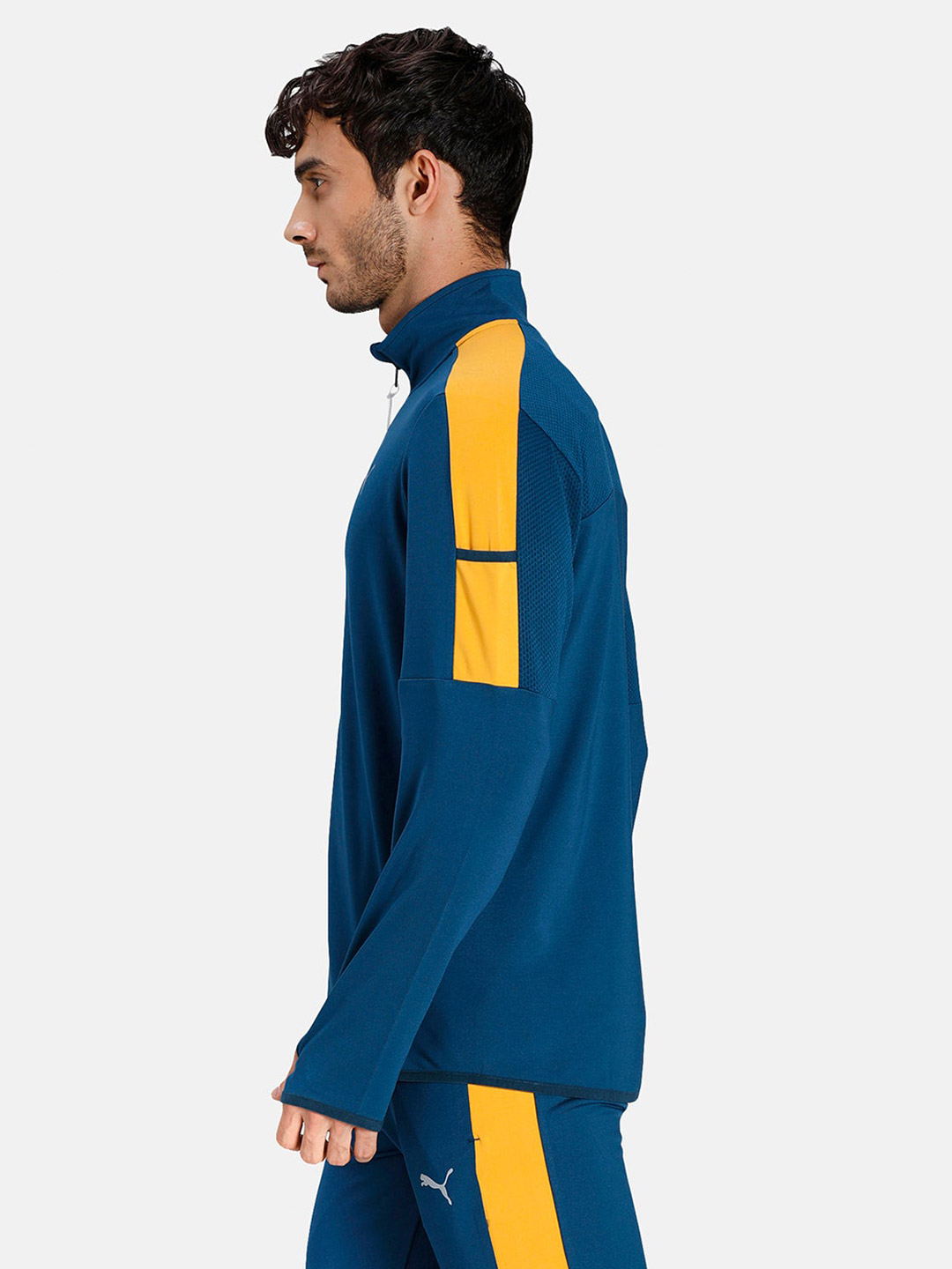 Puma Men Blue & Yellow Solid Virat Kohli Full-Zip Sweatshirts (2)