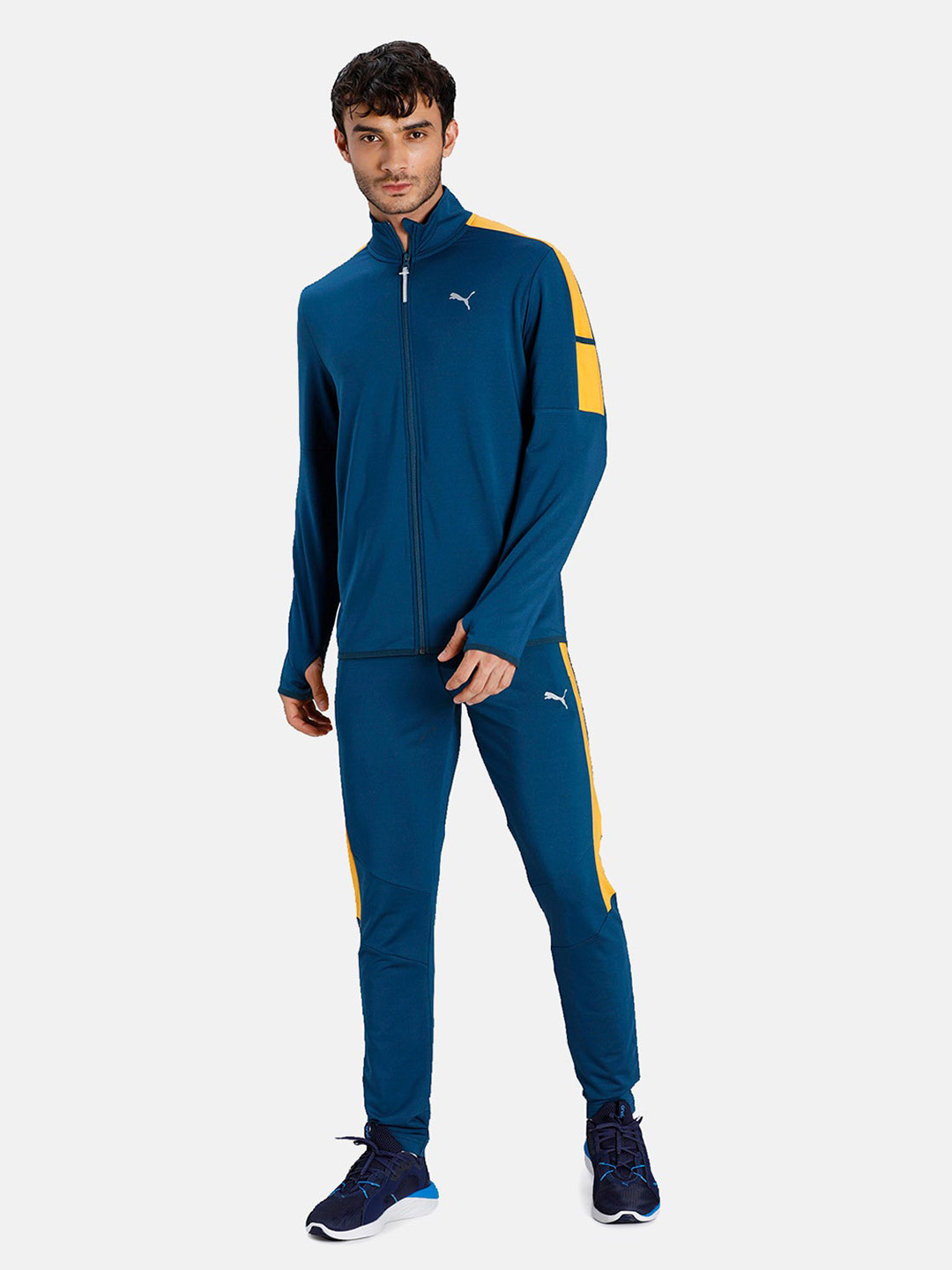 Puma Men Blue & Yellow Solid Virat Kohli Full-Zip Sweatshirts (5)