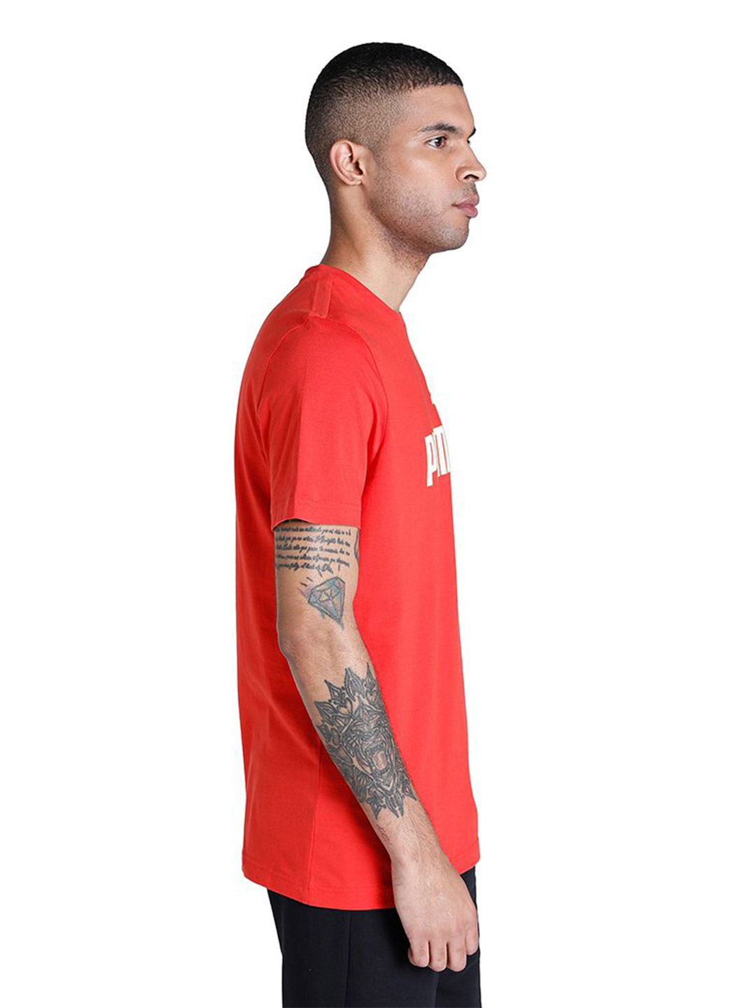 Puma Men Burnt Red Printed N1 Logo T-Shirt (4)