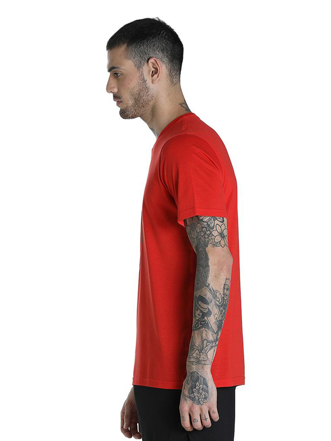 Puma Men Burnt Red Printed PERFORMANCE SLOGAN SS T-Shirt (2)