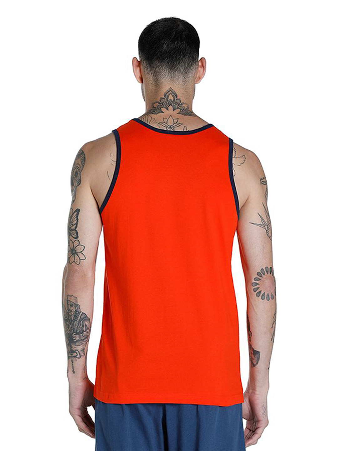 Puma Men Cherry Tomato-Peacoat Printed Contrast Tank Pack of 2 (3)