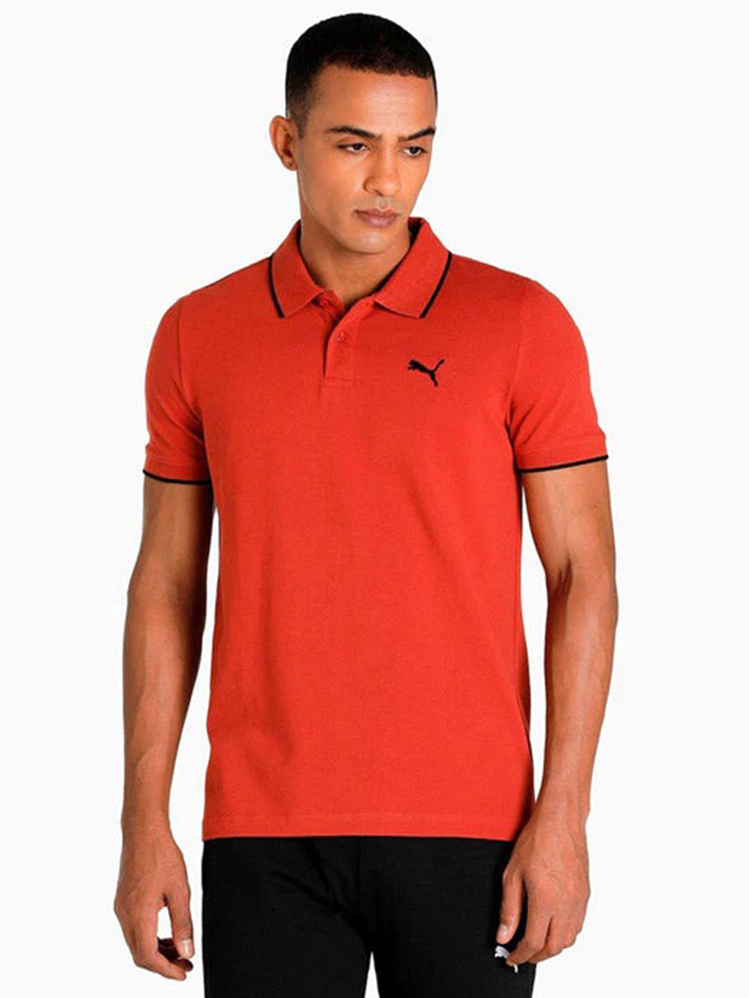 Puma Men Chili Oil Tipping Polo Collar Half Sleeves T-Shirt (1)