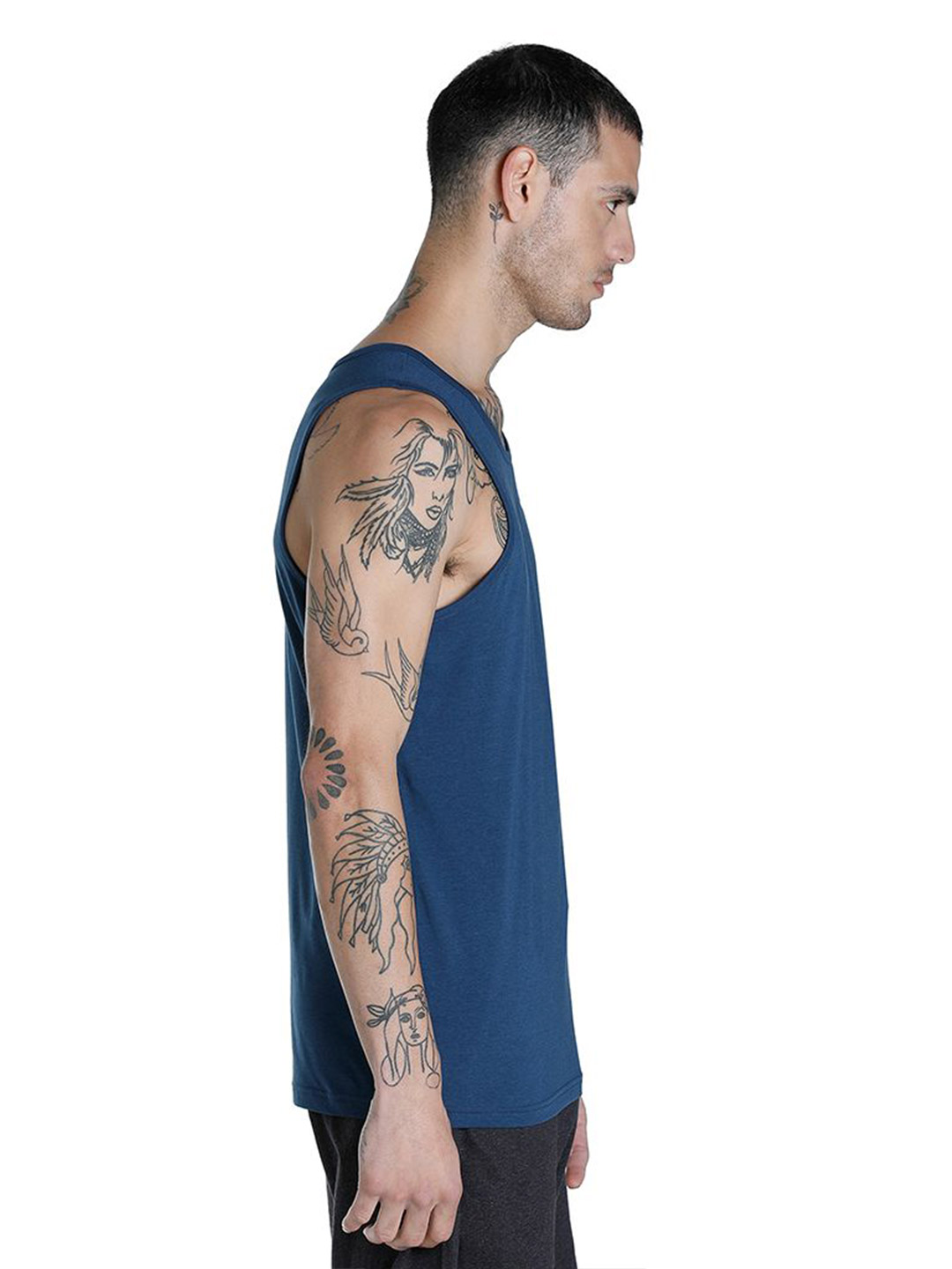 Puma Men Dark Denim Printed Premium Soft Touch Tank Pack of 1 (4)