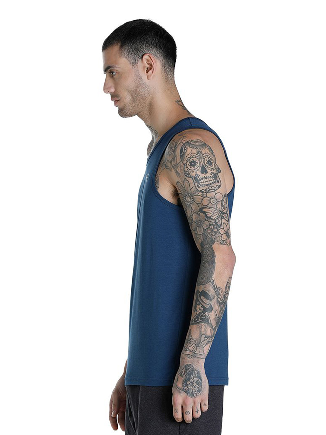 Puma Men Dark Denim Printed Premium Soft Touch Tank Pack of 1 (3)