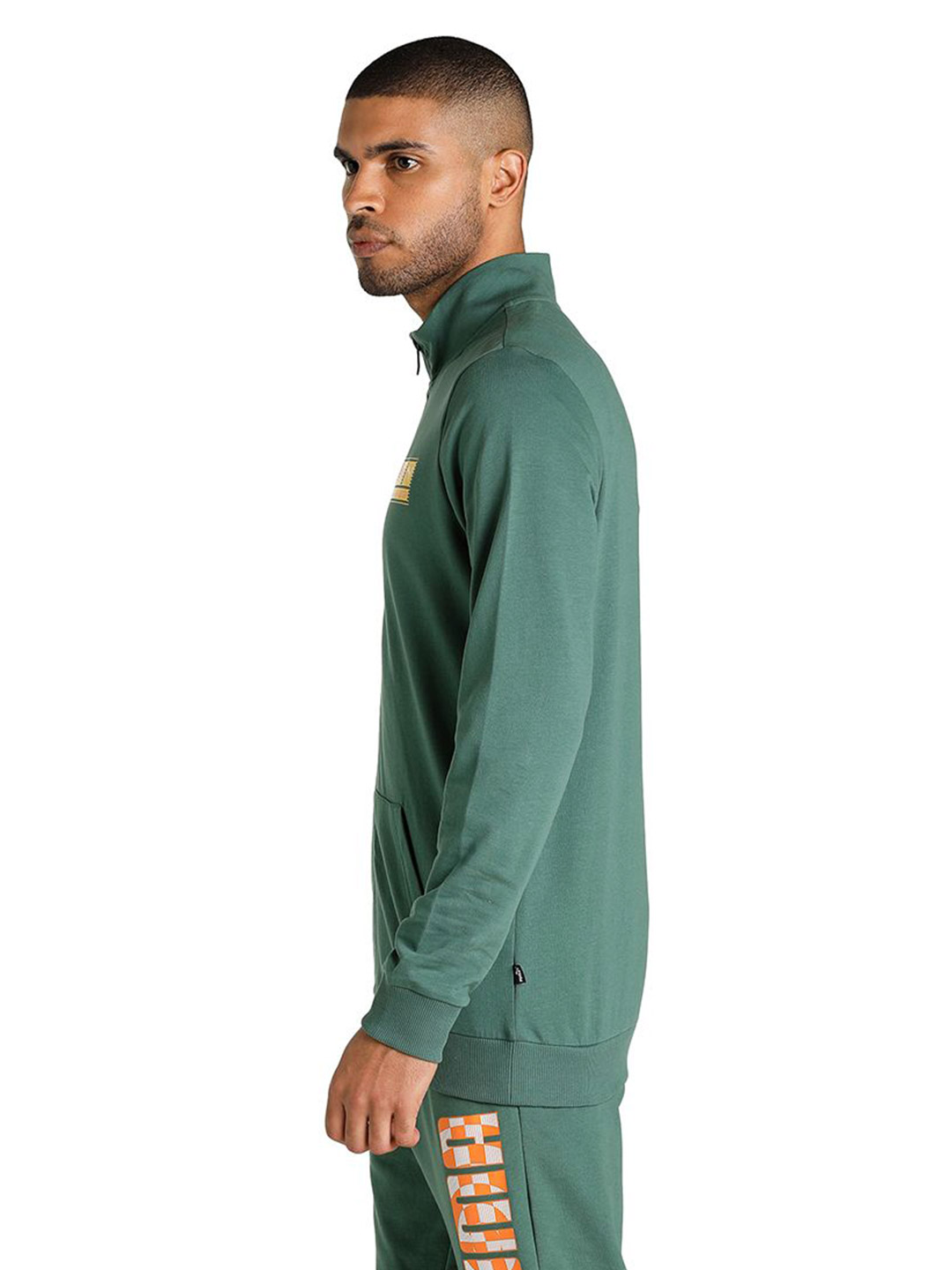 Puma Men Deep Forest Printed Knitted FF Logo Jackets (2)