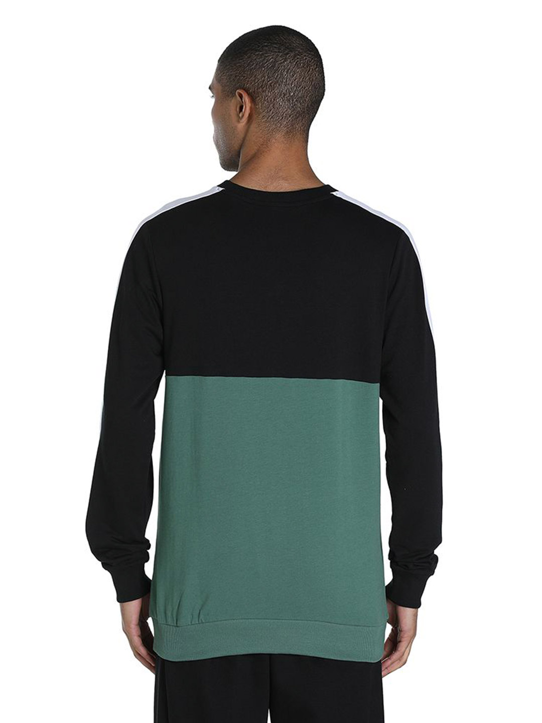 Puma Men Deep Forest Printed PUMAxONE8 Color Block Crew Sweatshirts (3)