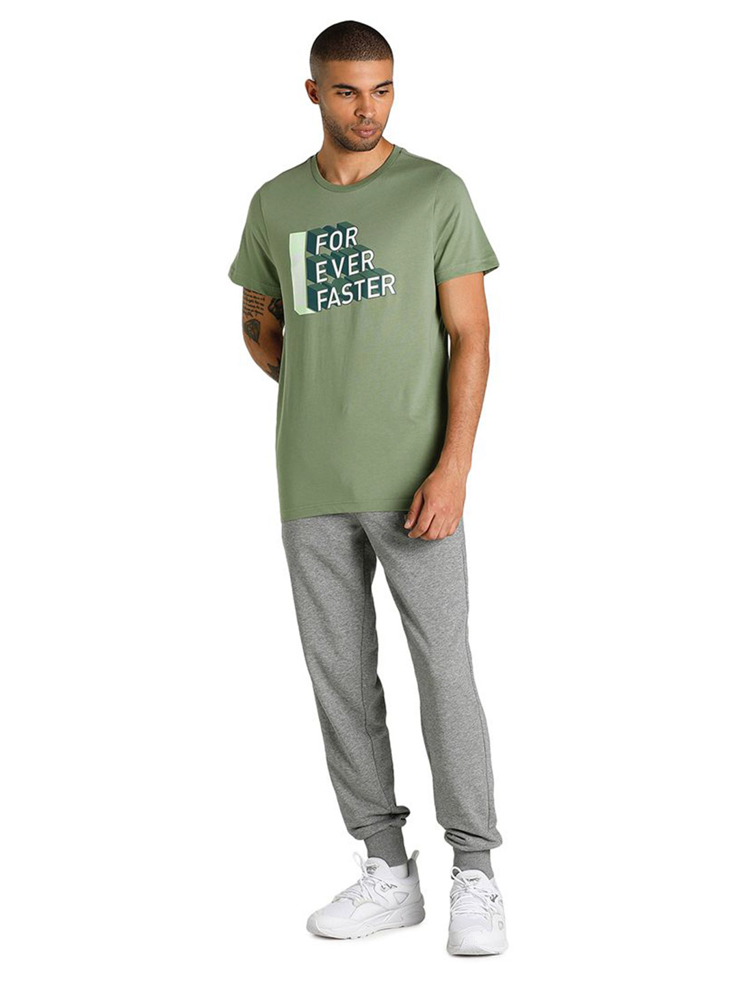 Puma Men Dusty Green Printed FF Graphic T-Shirt (6)