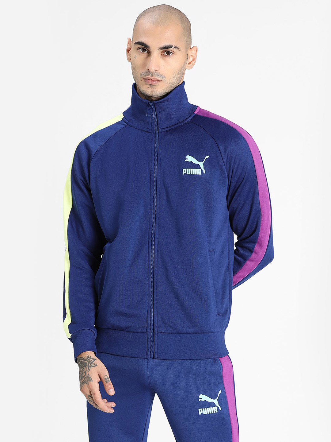 Puma Men Elektro Blue Solid Iconic Track Jacket (1)