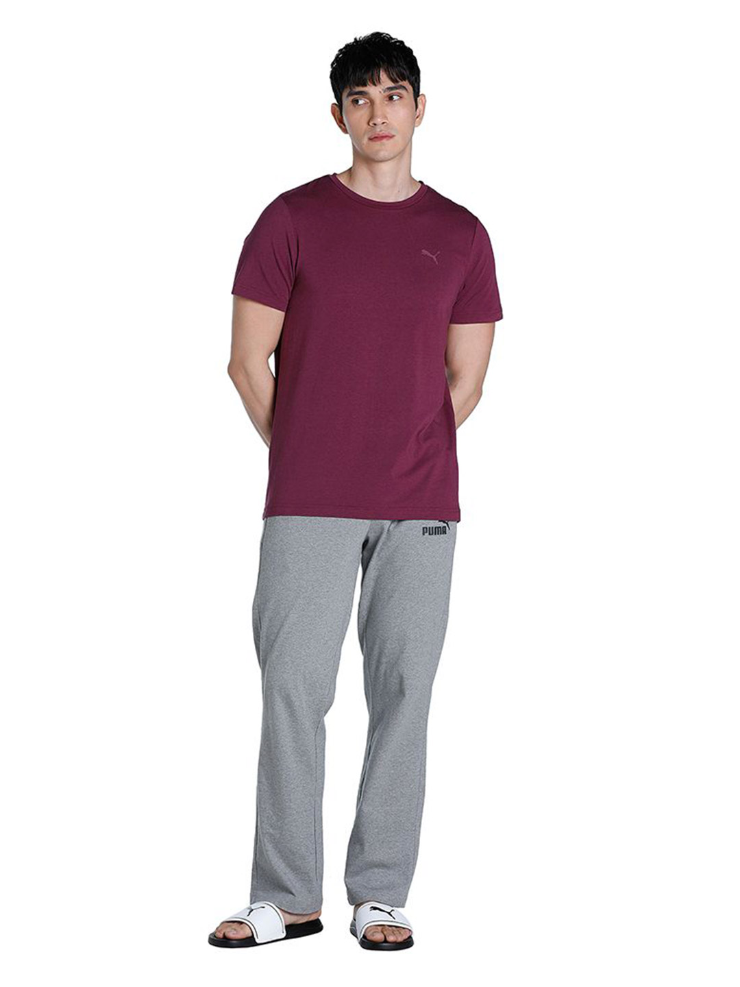 Puma Men Grape Wine Printed Premium Soft Touch T-Shirt (5)