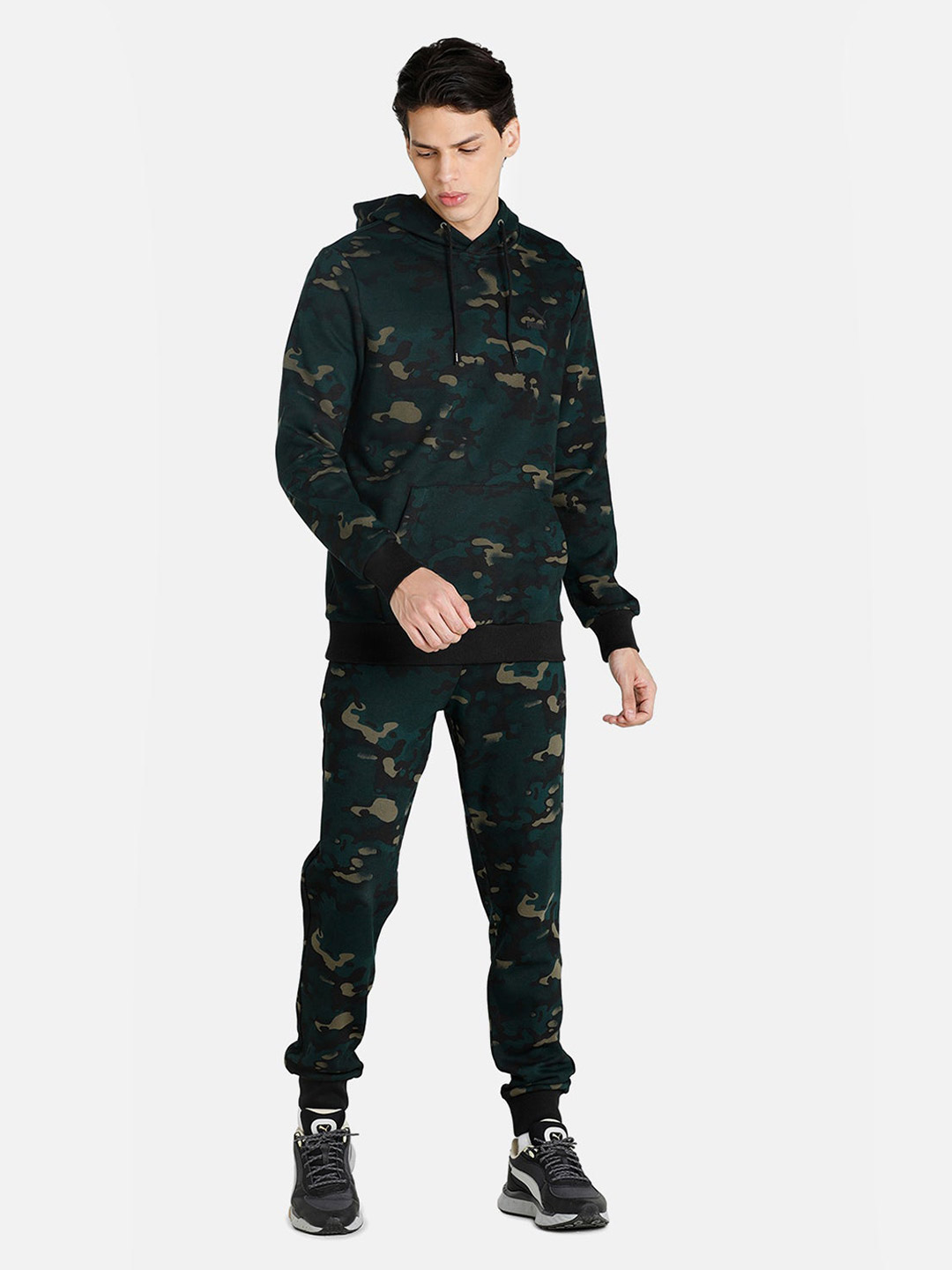 Puma Men Green Printed Classics Graphics Camo Aop Sweatshirts (5)