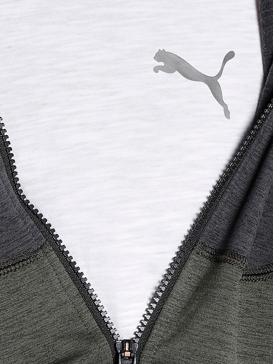 Puma Men Green Printed Train Cloudspun Full Zip Jackets (6)