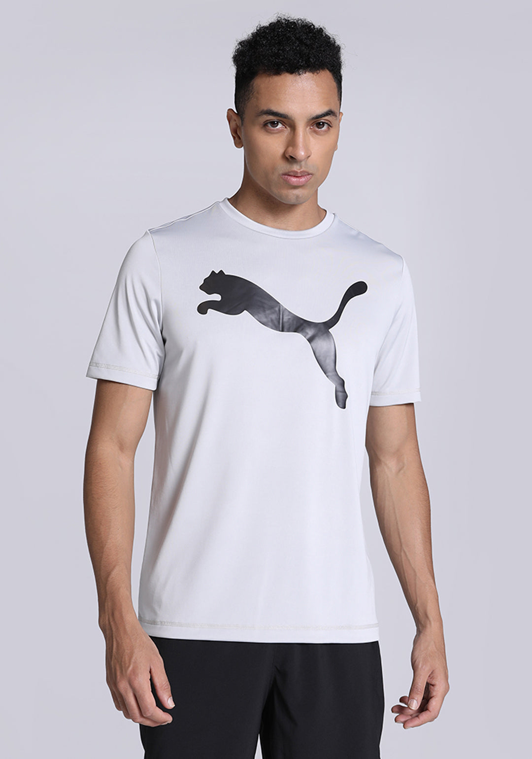 Men Grey ACTIVE Big Logo T-Shirt