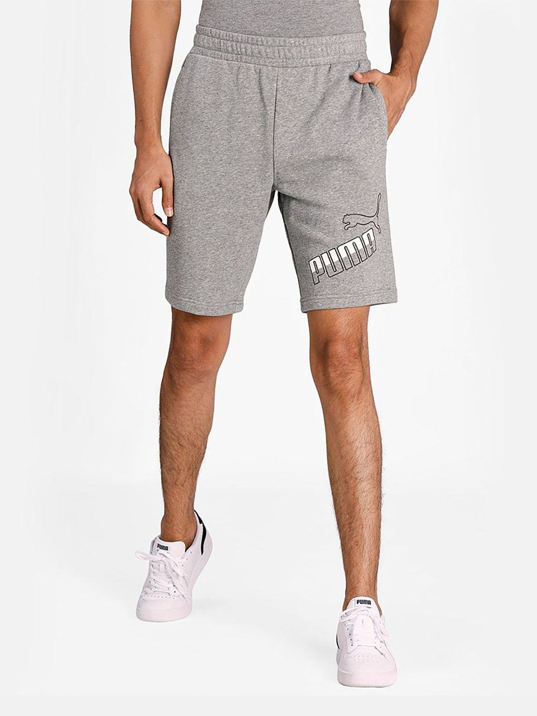 Puma Men Grey Big Logo Shorts (1)