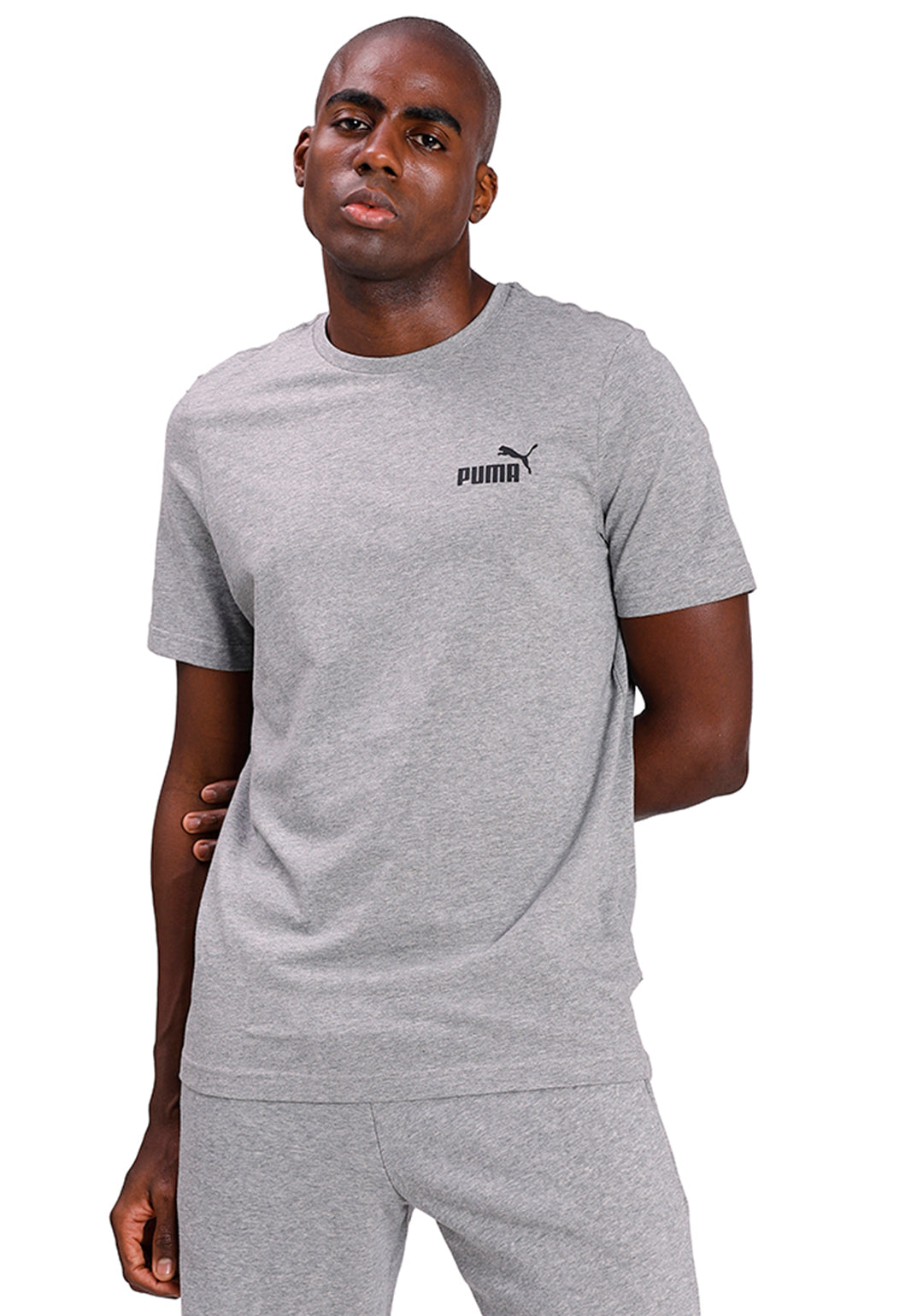 Men Grey ESS Small Logo T-Shirt