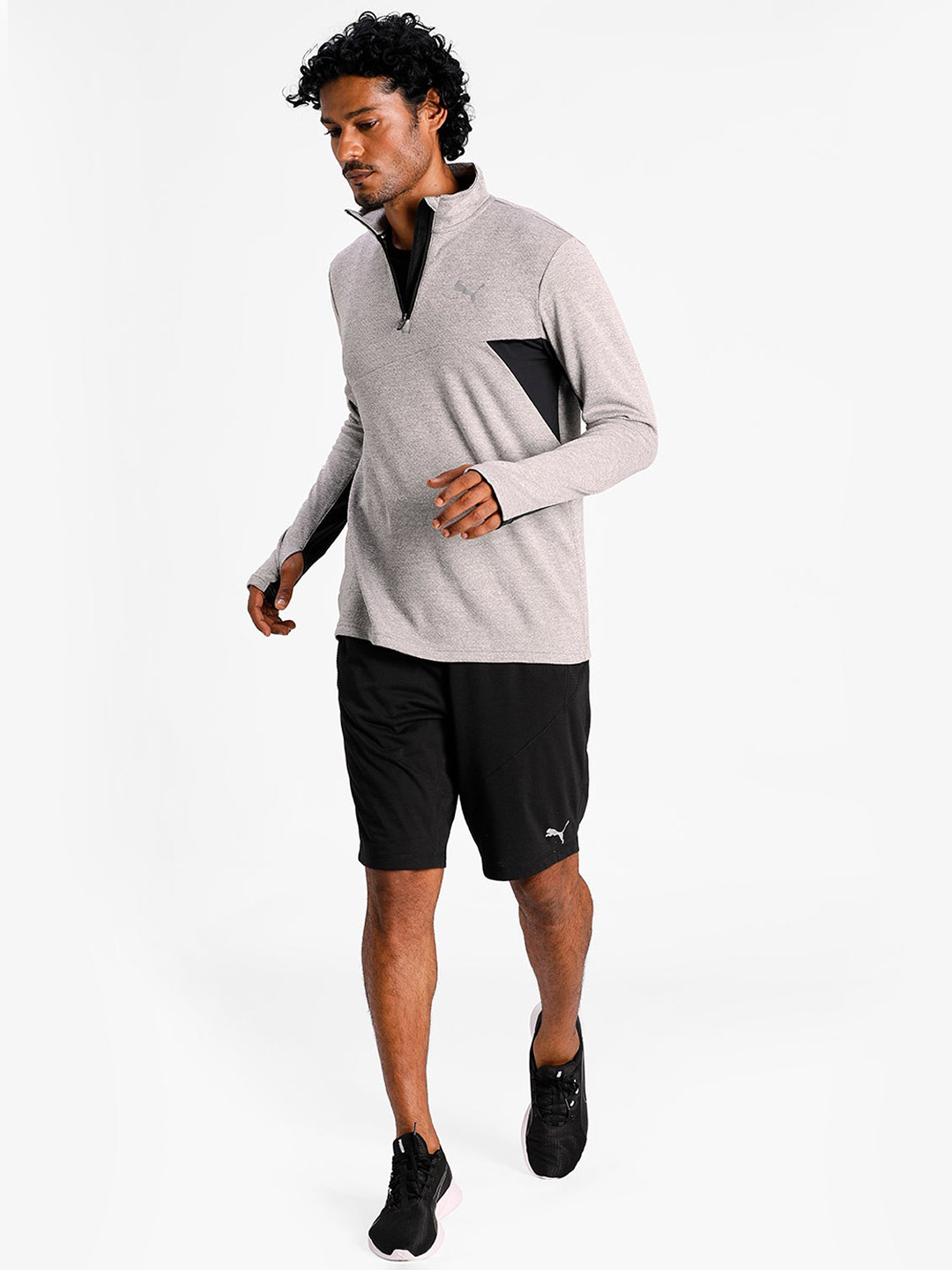 Puma Men Grey Solid Run Midlayer Sweatshirts (5)