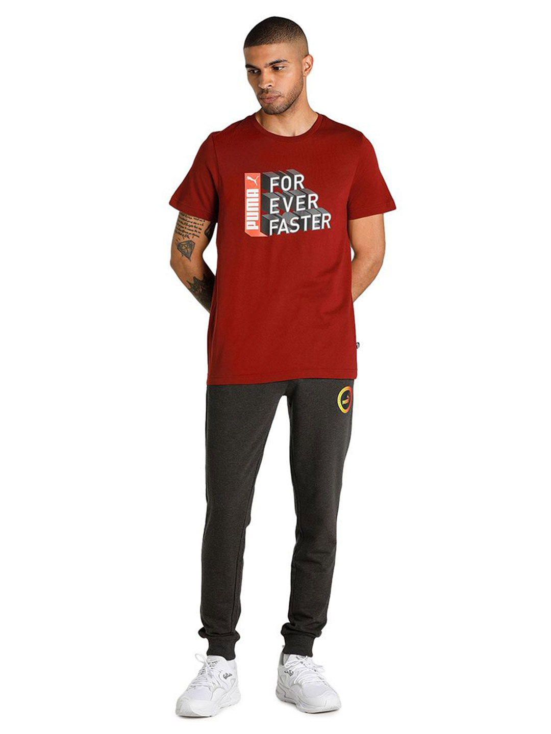 Puma Men Intense Red Printed FF Graphic T-Shirt (5)