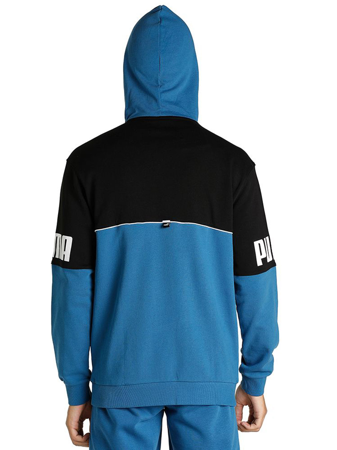 Puma Men Lake Blue Printed Power Colourblock Hoodie (3)