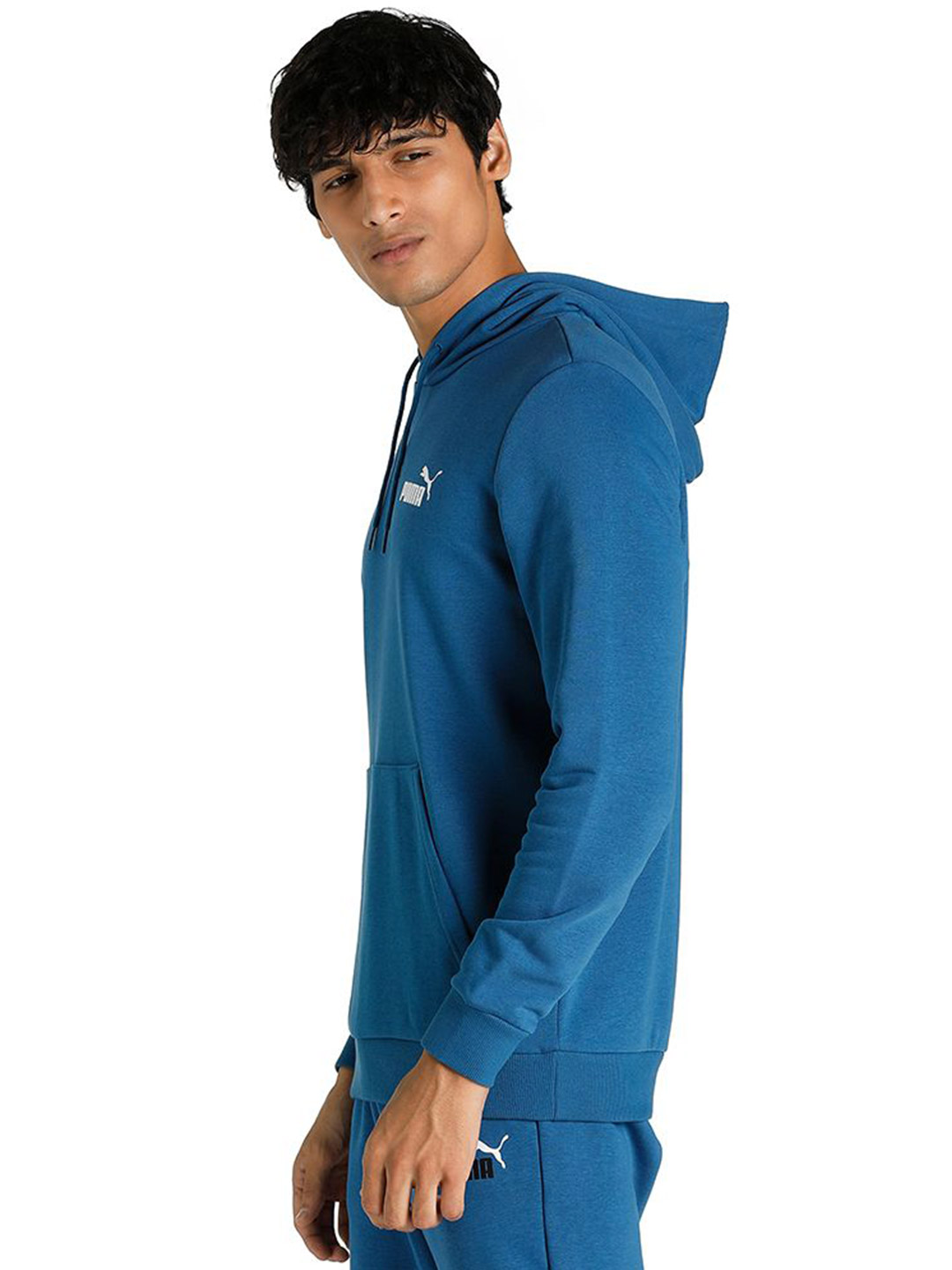 Puma Men Lake Blue Printed Power Logo Hoodie (2)