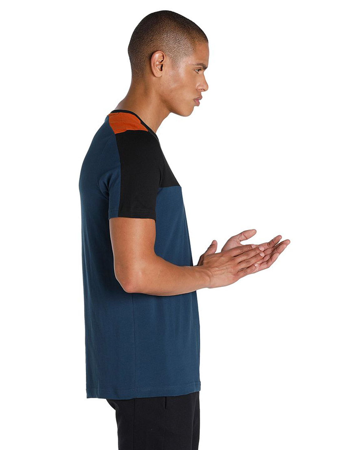 Puma Men Marine Blue Printed Essentials+ Block T-shirt (4)