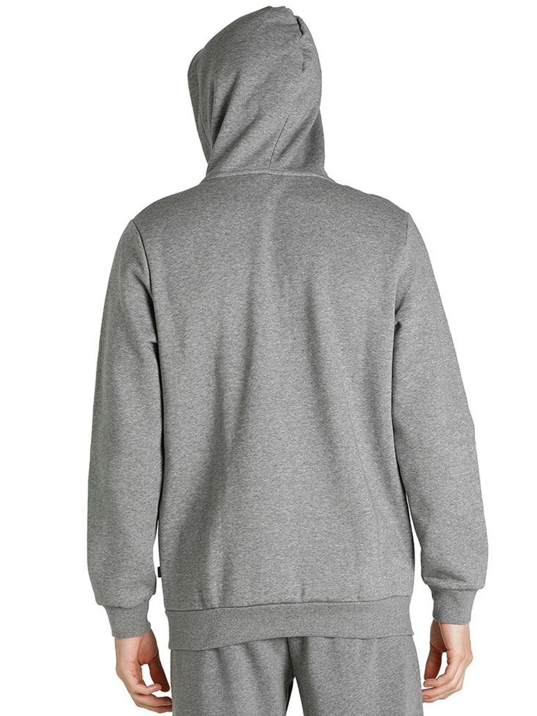 Puma Men Medium Gray Heather Printed Essential Big Logo Full-Zip Regular Fit Hoodie (3)