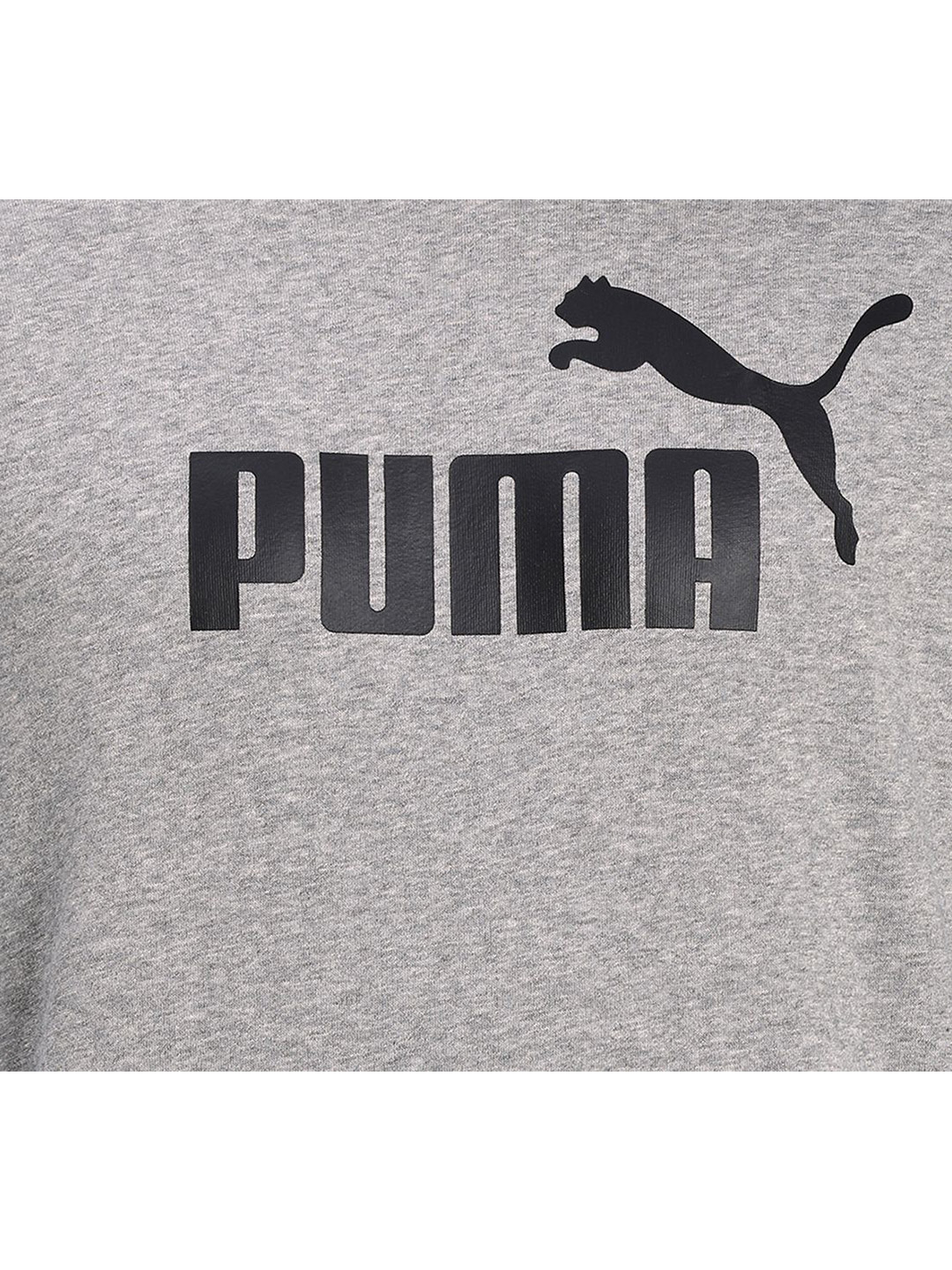 Puma Men Medium Gray Heather Printed Essentials Big Logo Crew Sweat Shirt (6)