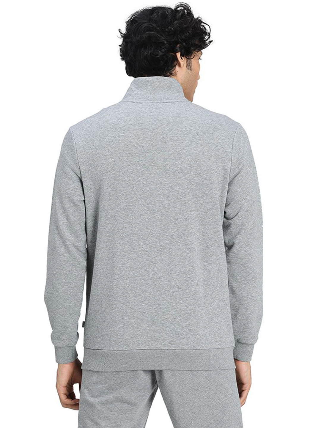 Puma Men Medium Gray Heather Printed Essentials Regular Fit Track Jacket (3)
